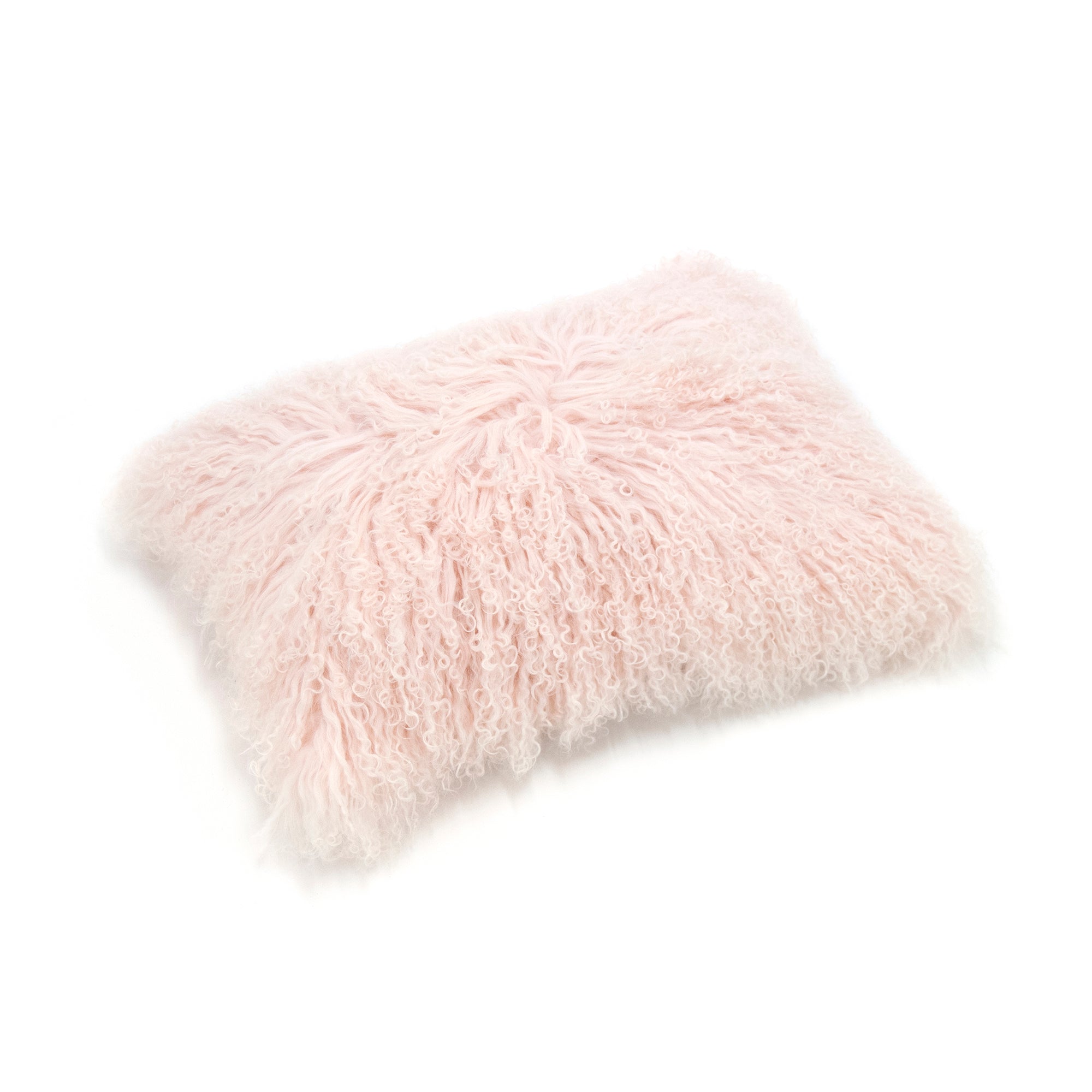 Tibetan Lamb Cushion Cover - Baby Pink